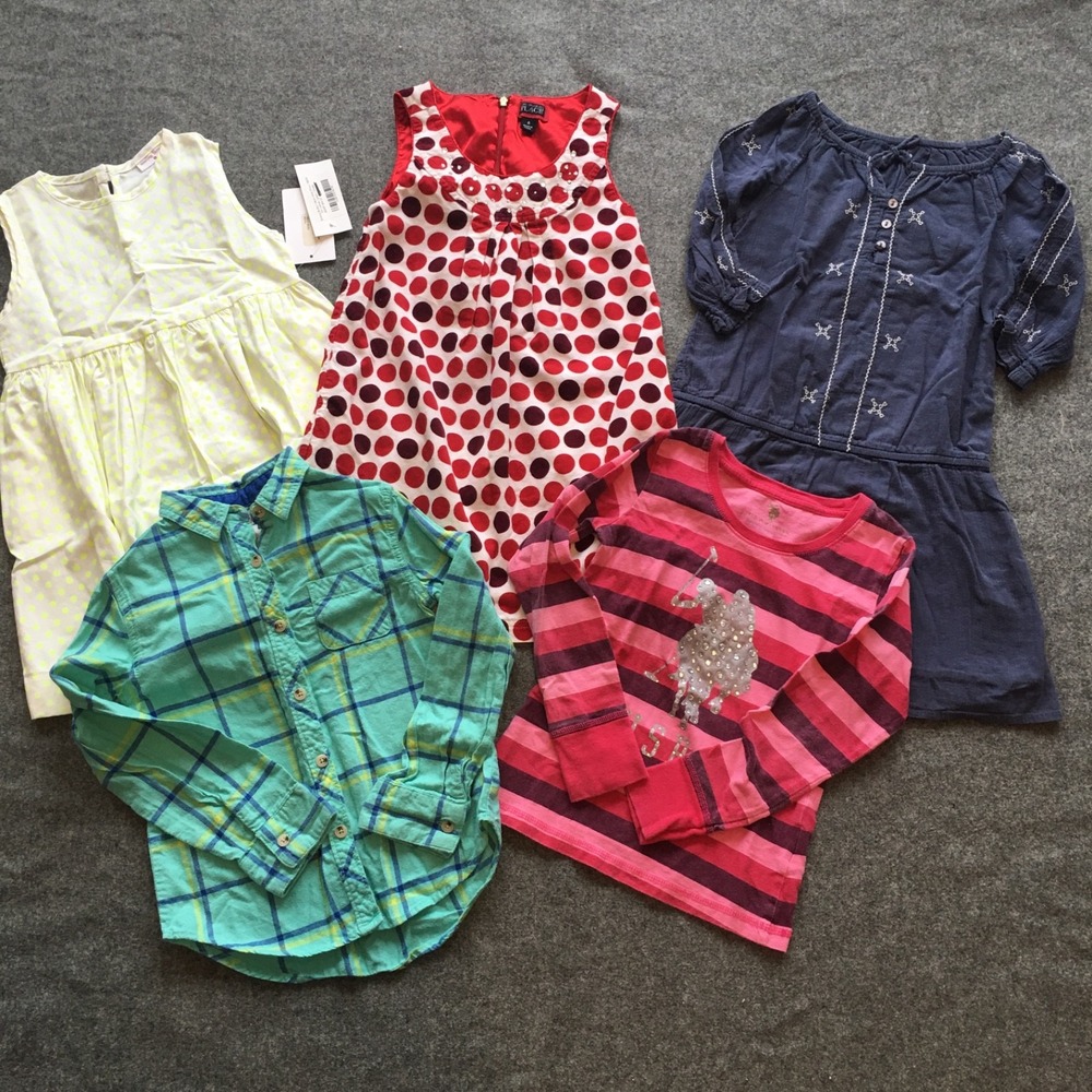 Mixed Brand Girls Clothing Lot Size 6 6X Multicolor 5pc Dress Shirt Tee Bundle